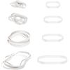Xingrun Fasce elastiche resistenti, 80 pezzi, gomma naturale, larghe, per casa, scuola, ufficio, officina, colore: bianco, 2,5/4/6/7 cm