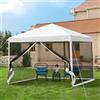 VIVOHOME 3 x 3 m facile da aprire, tenda da esterno con zanzariera, 2 porte con cerniera e borsa a rullo per cortile, campeggio, picnic, feste, eventi, bianco