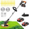Wrneaoch Decespugliatore A Batteria 21v Tagliabordi A Batteria Con Batteria E 4 Tipi Di Lame Decespugliatore Elettrico Regolabile E Maniglia Telescopica Per Il Taglio Di Giardini Prati E Terreni (Nero)