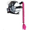 Flaconi Accessori Casco Moto,Decorazione del Casco da Motociclista,Coda di Cavallo Staccabile con Ventosa Trecce,Adatto a tutti i tipi di Cascos,Compatibile con Motociclista,Motoslitte(Rosa Rosso)