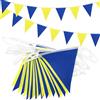 ADQUATOR - Bandierine impermeabili in poliestere, riutilizzabili, per casa, giardino, feste di compleanno, festa del papà, 20 m, 52 pezzi, colore: blu navy e giallo