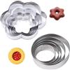 UTXN Tagliabiscotti, 10 pezzi Set di tagliabiscotti a forma di fiore rotondo Tagliabiscotti in acciaio inox per decorare torte e dolci per San Valentino, compleanni, Natale Forme di biscotti