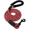 pet wiz Guinzaglio riflettente per cani con manico imbottito, diverse dimensioni e opzioni di colore (standard, lunghezza 1 m, rosso)