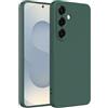 Captor Cover Custodia Colorata in Silicone Liquido per Samsung Galaxy S25, Alta Qualità con Bordo Rialzato per Schermo e Protezione Fotocamera Morbida Con Microfibra Interna (Verde Scuro)