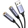 MOSWAG Scheda Audio USB Esterna Adattatore Jack 3,5mm, Adattatore Audio Presa USB a Jack 3,5mm per Laptops, Desktops Windows, MAC, Linux, PC, PS4