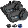 Moman Interfono Moto, H2 Pro【2 Pezzi Fibra di carbonio】 Auricolare Casco Moto Coppia 1000M Sistema di Comunicazione con Cancellazione del Rumore DSP&CVC, Interfono-Moto-Coppia-Casco-Auricolare