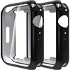 Simpeak Cover Compatibile per iWatch 45mm Series 8/7 (Confezione da 2), Custodia Compatibile con iWatch Full Protettivo TPU Caso Tutti i Modelli, Nero+Nero