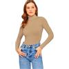JADEA Maglia Modal e Cashmere Collo Alto Manica Lunga (Cammello)