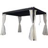 CAPALDO Pergola in alluminio 3x3 mt con tende zanzariere e lamelle orientabili antracite