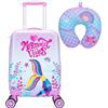 HTgroce Valigia per Bambini con Maniglia Retrattile, con ruote girevoli a 360 ° Bagaglio per bambini