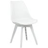 Totò Piccinni Sedia FUTURA con cuscino imbottito e gambe in PLASTICA dal desing scandinavo (1, Bianco Gambe in Plastica)