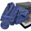 iSleep Set di 9 asciugamani da bagno, 2 guanti da bagno, 2 asciugamani, 2 asciugamani, 2 teli da bagno, 1 accappatoio (blu scuro, medio)
