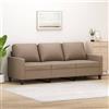 Gecheer Divano a 3 Posti Cappuccino 180 cm,Divani 3 Posti,Divano 3 Posti Moderno,Divano Imbottito,Divano Letto,Divano per Soggiorno/Ufficio Moderno Sofà Divanetto,Divano in Similpelle