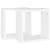 Homgoday Ripiani da parete, mensola da parete, in legno, scaffali, cubo da parete, 2 pezzi, compensato bianco, 30 x 15 x 30 cm, ideale per camera da letto, soggiorno, studio, ufficio a casa
