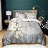 Generic Grigio Copripiumino 250x200 fiori astratti floreali Stampa Copripiumino Matrimoniale, Parure Copripiumino in Microfibra Ipoallergenico, 1 Copripiumone con Cerniera + 2 Federa 50x80 cm