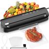 Acmeenjoy Macchina Sottovuoto Alimenti 5 in 1, Automatica Sigillatore Sottovuoto Macchina per Alimenti Secchi che Umidi con Taglierina Incorporata, con 10 Sachetti Sottovuoto e Tubo Sottovuoto