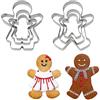 WVRLY Set di 6 formine per biscotti in acciaio inox, a forma di omino di pan di zenzero, a forma di ragazzo e ragazza, set di formine per biscotti, pasticceria, decorazione per torte