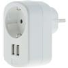 Zenitech - Presa Murale Schuko 16A con 2 USB A 3.4A - Bianca - Caricatore USB Integrato - Ideale per Smartphone e Tablet - Soluzione Compatta e Versatile - Bianca