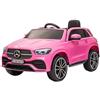 FINOOS Auto macchina elettrica per bambini Mercedes GLE 12V, sedile in pelle, ruote in gomma con telecomando 2,4 GHz da 1 a 5 anni (Rosa)