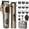 VGRPRO Set Tagliacapelli uomo professionale e Trimmer Capelli, Con Custodia | Kit Taglia capelli per uomo Elettrico,Senza Fili Macchinetta per Capelli,11 pettine fade, Silenziosa 70dB, Display LED