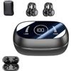 Vgpbphj Morrat Cuffie con clip per l'orecchio, cuffie wireless a conduzione ossea, V5.3, con display a LED, Touch Screen, auricolari Vital Pro Open-Ear Comfort (1 pezzo)