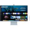 Samsung Smart Monitor M8, Flat 32'', 3840x2160 (UHD 4K), Piattaforma Smart TV (Amazon Video, Netflix), Airplay, Mirroring, Office 365, Wireless Dex, Casse Integrate, WiFi, USB TypeC, Blu