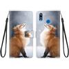 KARTXITAI Cover Compatibile con Huawei P20 lite PU Pelle TPU Silicone Portafoglio Magnetica con Disegni Motivo Animale Flip Custodia in Libro Slot Schede Custodia-Volpe,neve