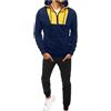 Generico Tuta Uomo con Cappuccio Invernale Tute in 2 Pezzi Giacca Tuta e Pantalone Calcio Completini Completi da Ginnastica Felpata con Cerniera Maniche Lunghe Sportivo Completo da Uomo Jogging Leggera