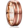NUNCAD Anello Uomo/Donna/Unisex Tungsteno con Incisione I LOVE YOU Anello Amicizia/Anello Anniversario/Oro rosa/Blu/Nero/Argento Taglia 8mm (12.5-32)