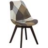 Totò Piccinni Sedia FUTURA con cuscino imbottito e gambe in LEGNO di faggio dal desing scandinavo (1, Tessuto Patchwork Touch)