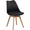 Totò Piccinni Sedia FUTURA con cuscino imbottito e gambe in LEGNO di faggio dal desing scandinavo (1, Nero)
