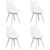 Totò Piccinni Sedia FUTURA con cuscino imbottito e gambe in PLASTICA dal desing scandinavo (4, Bianco Gambe in Plastica)