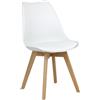 Totò Piccinni Sedia FUTURA con cuscino imbottito e gambe in LEGNO di faggio dal desing scandinavo (1, Bianco)