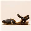 El Naturalista per donna. [252071101005_001] Piacevoli sandali neri in pelle Stella neri, Nero, Basso, 1 a 3 cm, Fibbia, Casual