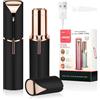 URAQT Epilatore Viso Donna, Depilatore Rasoio per Viso, USB Ricaricabile Rasoio Viso Donna, con LED e USB, Rasoio Elettrico Indolore per Viso, Labbra, Baffetti, La Zona Bikini(Nero)