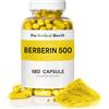 Pro Natural Health Berberina 500 mg (180 capsule) - Made in Germany - vegano - alta dose 97% di berberina HCl - integratore alimentare naturale - polvere di berberina estratto di radice dalla pianta Berberis aristata