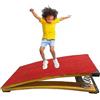 RVUEM Trampolino da Ginnastica in Legno Duro, Trampolino per Il Salto in Alto, Trampolino Curvo Professionale, Trampolino Artistico, per Club Sportivo/Marziale, con Feltro,120×60×26cm,4 Springs