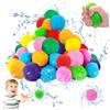 WELLXUNK Bombe d'acqua Riutilizzabili, 54 Palloncini Acqua, Palle di Bombe D'acqua, Mini Palline con Spruzzi D'acquap, Morbide Palline D'acqua in Colori Vivaci per Spiaggia Piscina e Giardino Bambini e Adulti