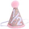 BOXOB Cappello da 1/2 Compleanno per Bambine, Rosa a Cono Cappello di Compleanno con Pompon Carino per Articoli Feste