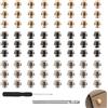 WWYSSZ 72 Pezzi Piedini per Borse,11mm Borchie per Piedi Borchie Chiodi in Lega Piedini Metallici per Borse, con Cacciavite e Punzonatore, per Borsette, Zaini, Artigianato Fai da Te(Oro Argento Nero)