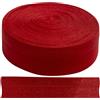 Aerzetix - Banda Nastro Elastico Pieghevole Piatto 9 m x 20 mm - 80% Nylon e 20% Lycra - Colore Rosso