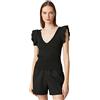 Koton Voluminous V Neck Tricot Detail Canottiera, Schwarz (999), XL Donna