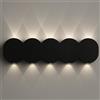 BAKAJI Applique da Muro 10 Led Lampada a Parete Nero con Luce Bianco Freddo 26x8x3cm