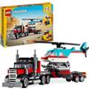 lego Creator 3 in 1 - Autocarro con Elicottero Camion Giocattolo Ricostruibile in Aereo e Cisterna o in Auto da Corsa e SUV per Bambini da 7+ Anni - 31146