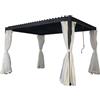 VivaGarden Gazebo Giardino 3x3 mt Pergola in Alluminio con Lamelle Orientabili e Teli Laterali Zanzariera - JDG-BY01-3X3