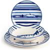 HH Lifestyle Servizio di Piatti da Tavola 18 Pezzi Puerto Stoneware