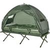 Outsunny Brandina da Campeggio Rialzata con Tenda, Stile Moderno, Stabile 193 x 78 x 160cm, Verde