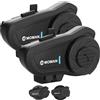Moman H2Pro Interfono Moto Coppia - Connettività Universale, Auricolare Casco Moto 1000M Sistema di Comunicazione DSP&CVC Riduzione del Rumore Hi-Fi Stereo Condivisione Musica FM Vocale AI IP65