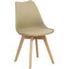 Totò Piccinni Sedia FUTURA con cuscino imbottito e gambe in LEGNO di faggio dal desing scandinavo (1, Sabbia)