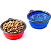 PRECORN Set di 2 ciotole da viaggio pieghevoli per cani, 250 ml, per cani, gatti, animali domestici, in rosso e blu